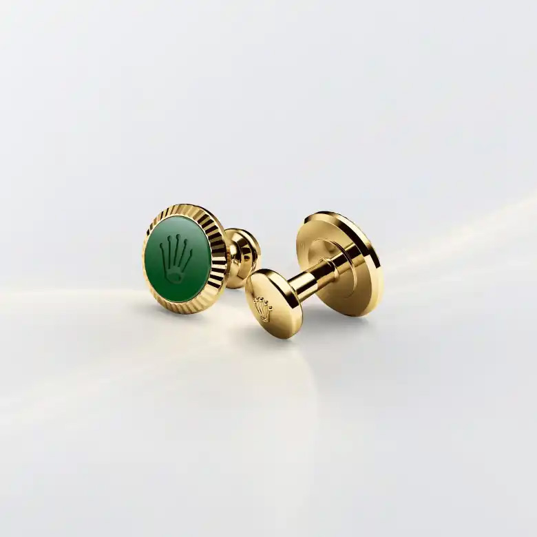 Rolex ‘Fluted’ cufflinks in yellow gold, A1038 at Crisson