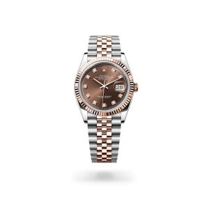 Rolex Datejust 36 in Oystersteel and Everose gold with Chocolate set with diamonds dial, and Jubilee bracelet - Crisson