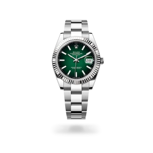 Rolex Datejust 41 in Oystersteel and white gold with a Green ombré dial, and Oyster bracelet -  Crisson