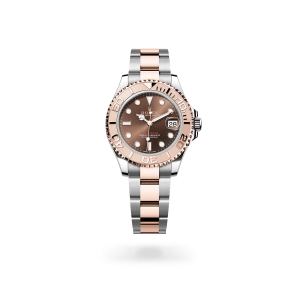 Rolex Yacht-Master 37 in Oystersteel and Everose gold with a Chocolate dial, gold bezel, and Oyster bracelet -  Crisson