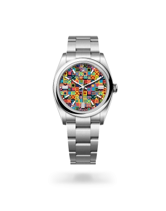 Rolex Oyster Perpetual 36 in Oystersteel with a Multicoloured, Jubilee motif dial, domed  bezel, and Oyster bracelet - Crisson
