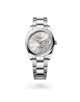 Rolex Datejust 36 in Oystersteel with a silver dial, domed bezel, and Oyster bracelet - Crisson