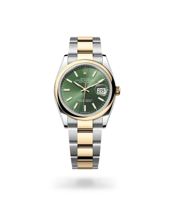 Rolex Datejust 36 in Oystersteel and yellow gold with Olive green dial, and Oyster bracelet -  Crisson