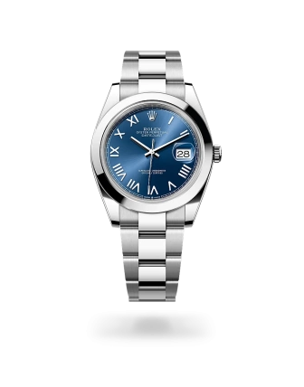 Rolex Datejust 41 in Oystersteel with a Bright blue dial, and Oyster bracelet -  Crisson