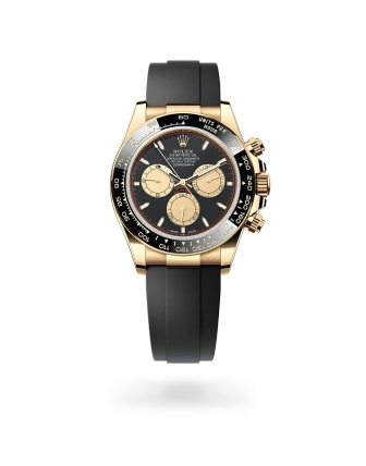Rolex Cosmograph Daytona in yellow gold with Intense black and champagne-colour dial, and Oysterflex bracelet - Crisson
