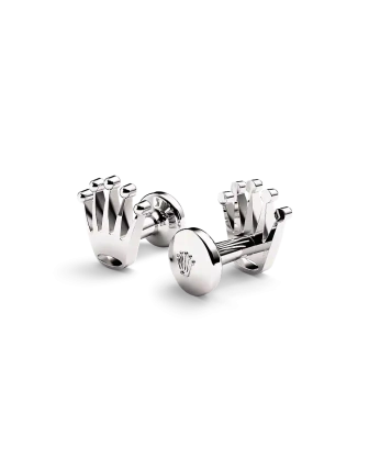Rolex ‘Crown’ cufflinks in white gold, A1019 at Crisson