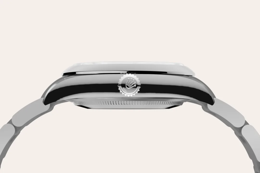 Rolex Oyster Perpetual 34 in Oystersteel with a beige dial, domed bezel, and Oyster bracelet, m124200-0007 - Crisson Rolex Oyster Perpetual 34 in Oystersteel with a beige dial, domed bezel, and Oyster bracelet, m124200-0007 - Crisson