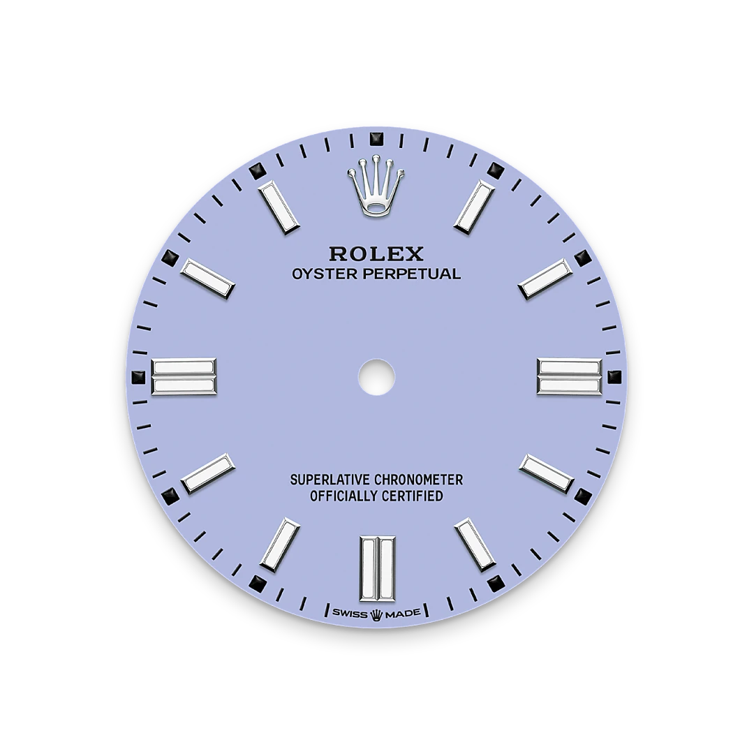 Rolex Oyster Perpetual 36 in Oystersteel with a lavender dial, domed bezel, and Oyster bracelet, m126000-0013 - Crisson Rolex Oyster Perpetual 36 in Oystersteel with a lavender dial, domed bezel, and Oyster bracelet, m126000-0013 - Crisson