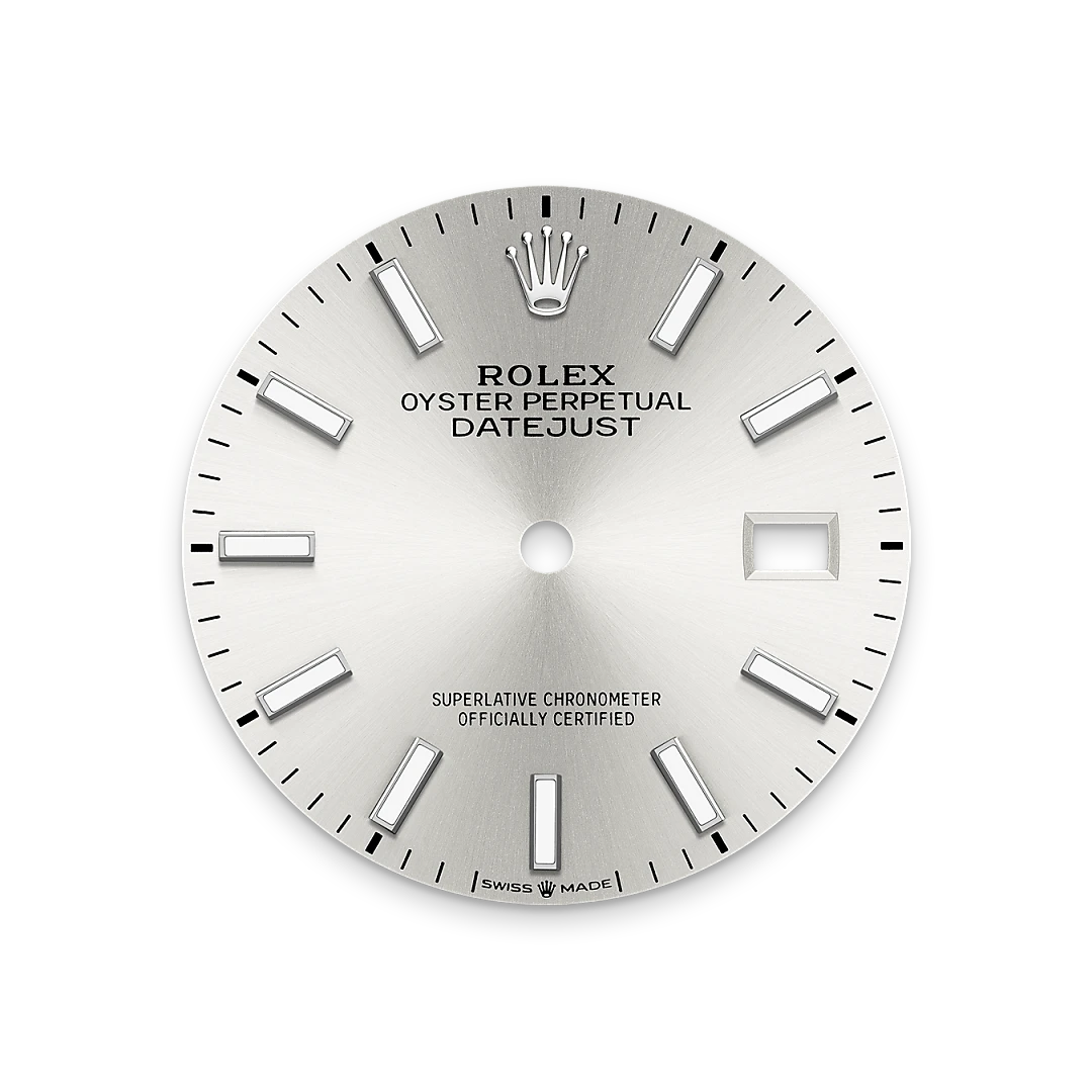 Rolex Datejust 36 in Oystersteel with a silver dial, domed bezel, and Oyster bracelet, m126200-0002 - Crisson