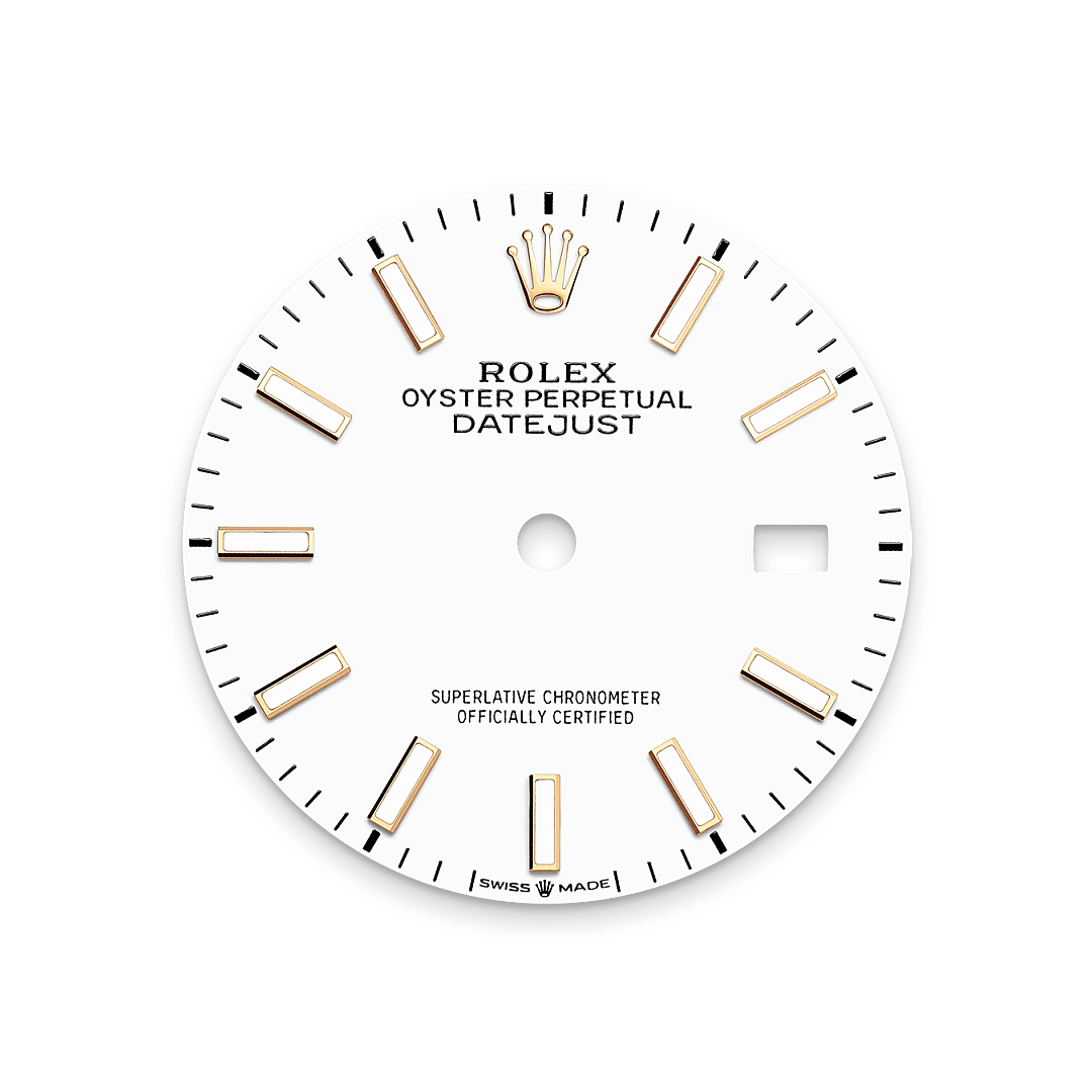 Rolex Datejust 36 in Oystersteel and yellow gold with a white dial, domed bezel, and Oyster bracelet - Crisson