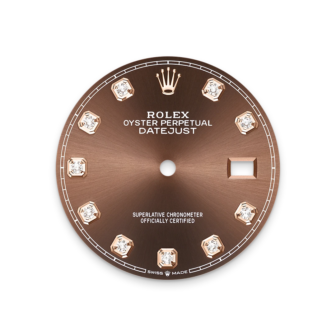Rolex Datejust 36 in Oystersteel and Everose gold with a Chocolate dial with diamonds, fluted bezel, and Oyster bracelet - Crisson