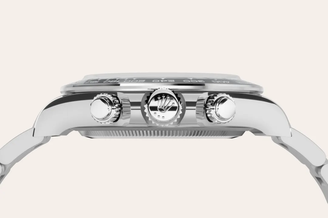 Rolex Cosmograph Daytona in Oystersteel with a white, black counter rings dial, black monobloc Cerachrom bezel, and Oyster bracelet, m126500ln-0001 - Crisson