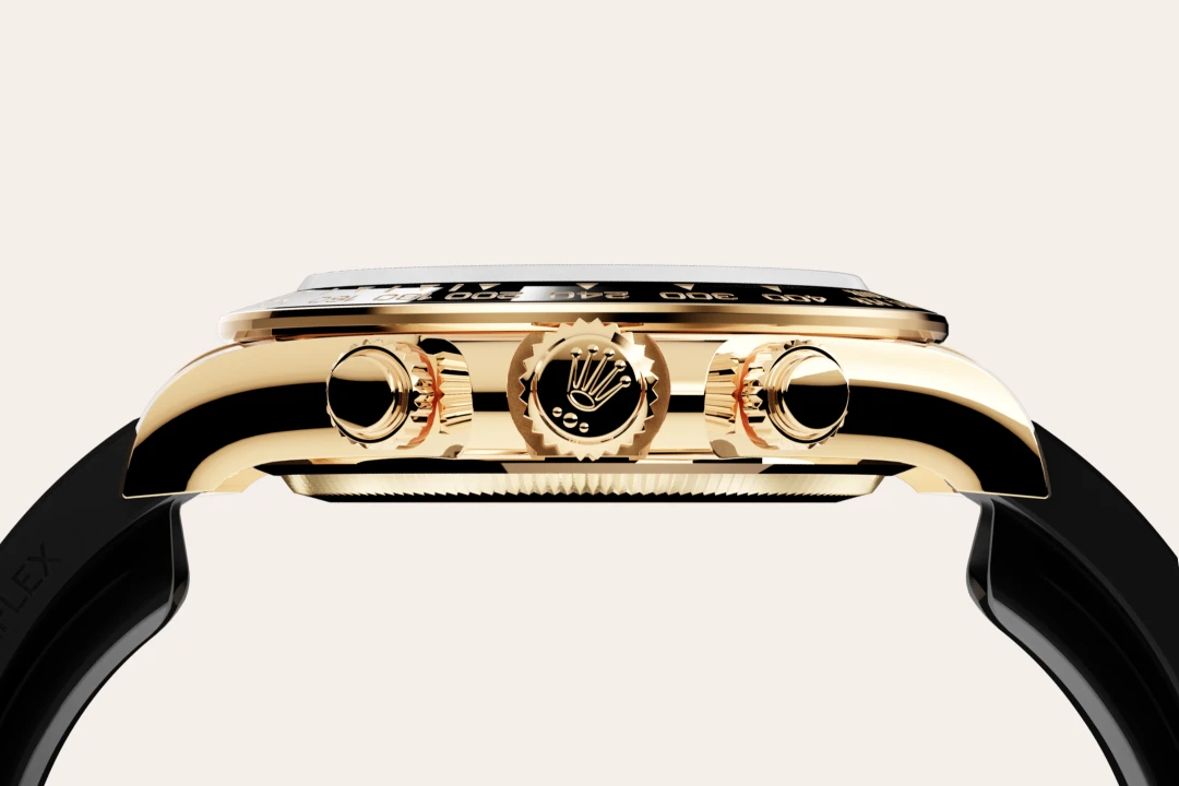 Rolex Cosmograph Daytona in yellow gold with Intense black and champagne-colour dial, and Oysterflex bracelet, m126518ln-0004 - Crisson