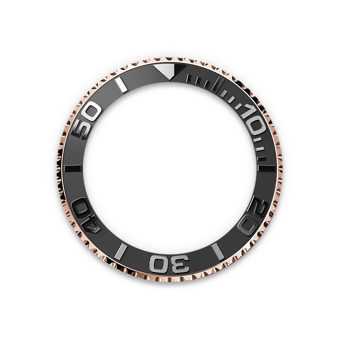 Rolex Yacht-Master 40 in Everose gold with an intense black dial, matt black Cerachrom insert in ceramic bezel, and Oysterflex bracelet, m126655-0002 - Crisson