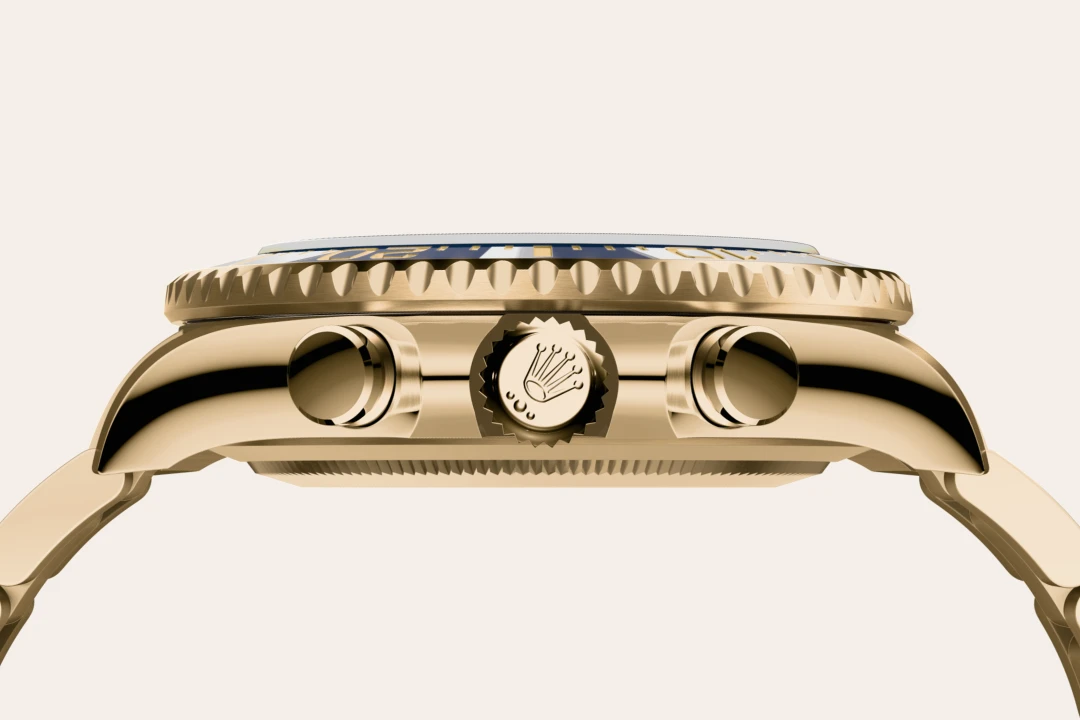 Rolex Yacht-Master II in yellow gold with a White dial, blue Cerachrom insert in ceramic bezel, and Oyster bracelet, m126688-0001 - Crisson