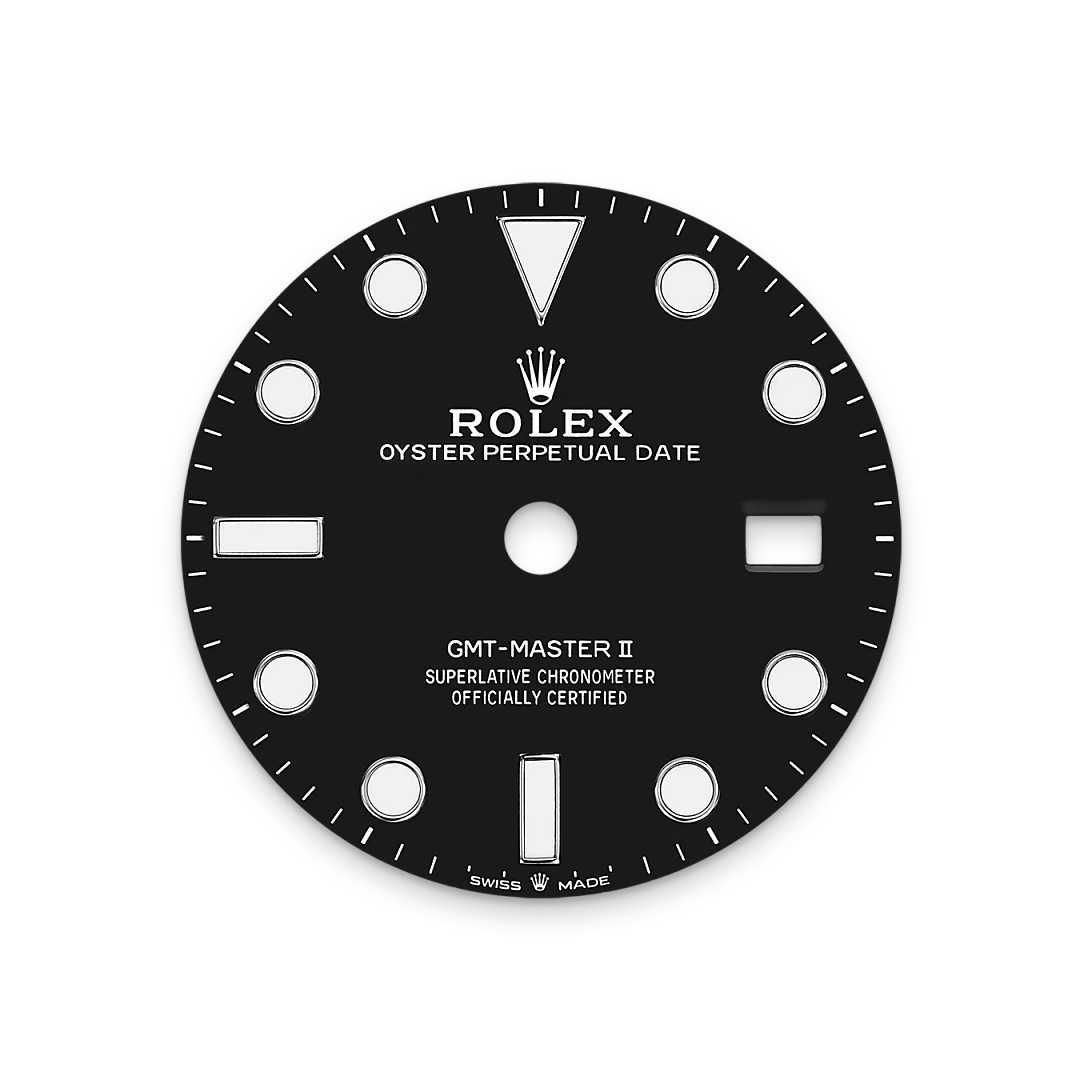 Rolex GMT-Master II in Oystersteel with a black dial, bidirectional rotatable 24-hour graduated  bezel, and Oyster bracelet, m126710blnr-0003 - Crisson