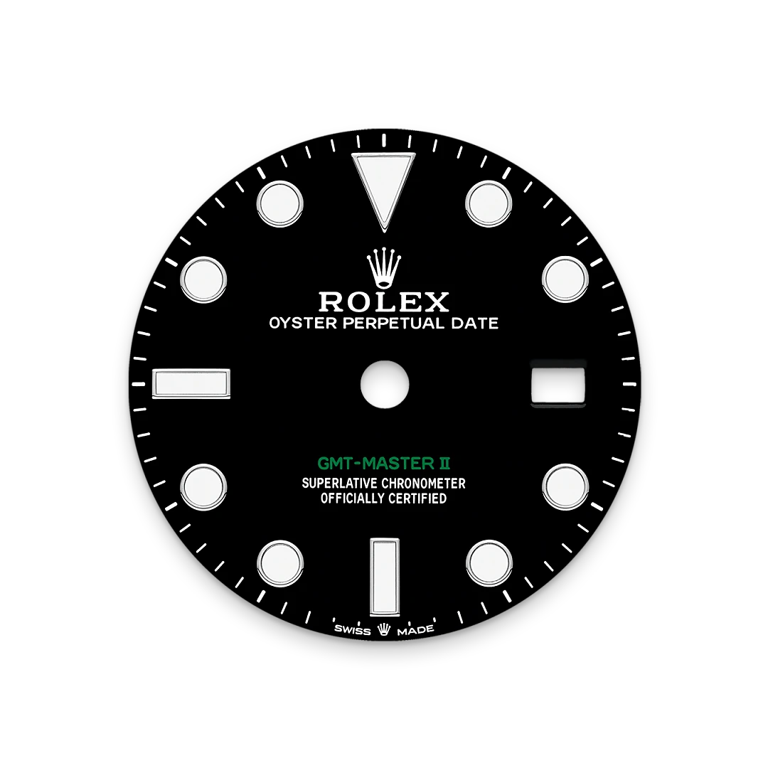 Rolex GMT-Master II in Oystersteel with a black dial, bidirectional rotatable 24-hour graduated  bezel, and Jubilee bracelet, m126710grnr-0003 - Crisson