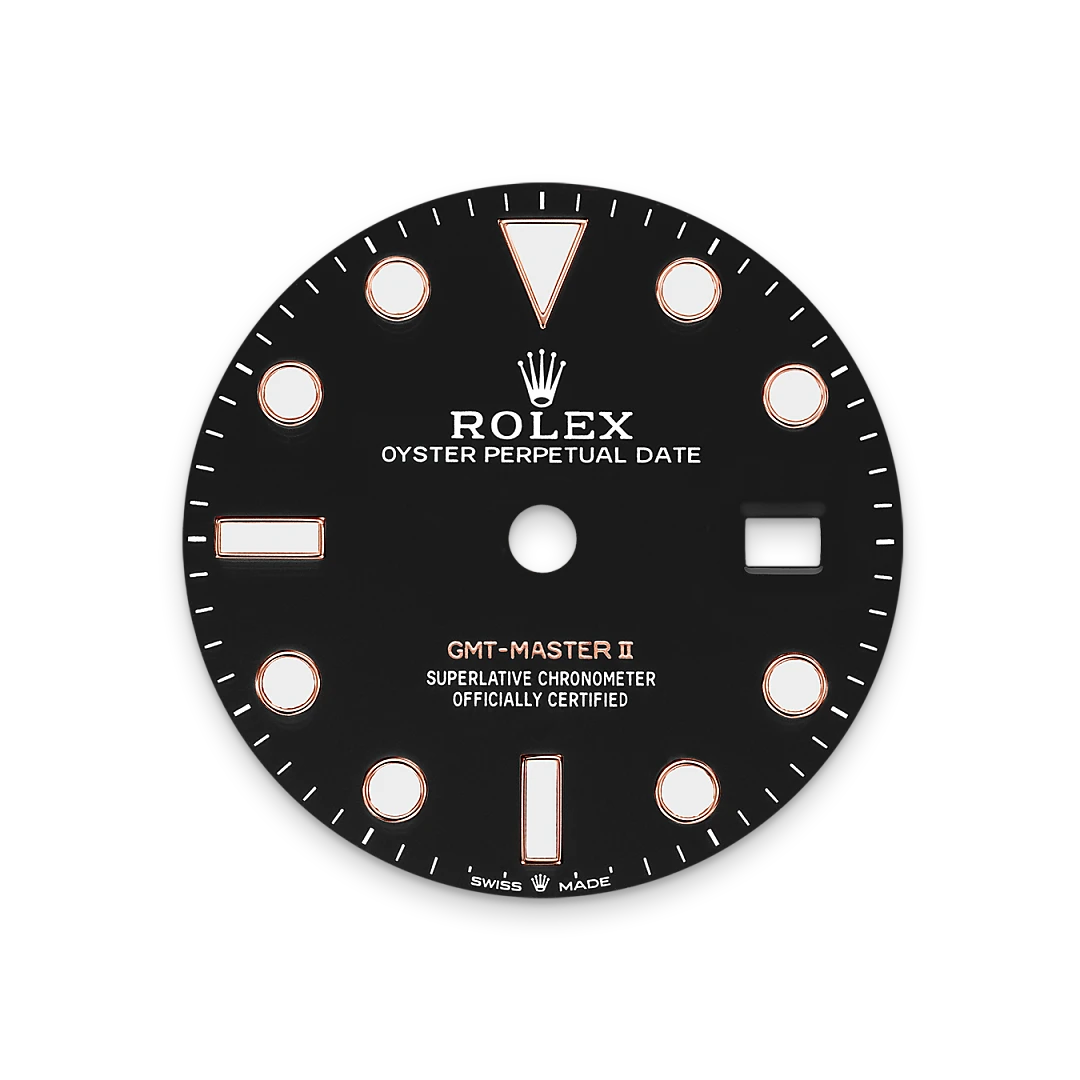 Rolex GMT-Master II in Oystersteel and Everose gold with a black dial, bidirectional rotatable 24-hour graduated  bezel, and Oyster bracelet, m126711chnr-0002 - Crisson