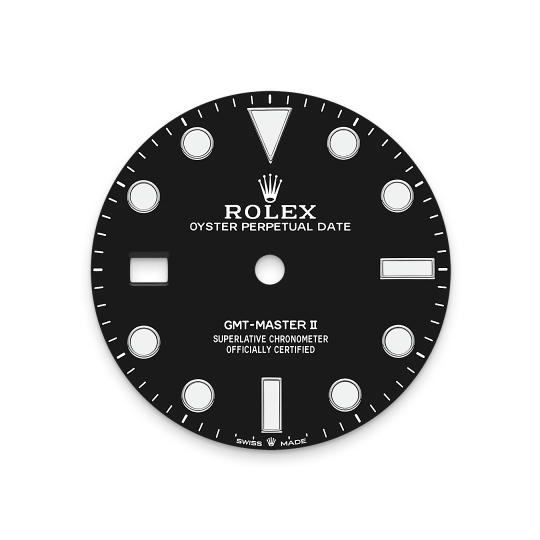 Rolex GMT-Master II in Oystersteel with a black dial, bidirectional rotatable 24-hour graduated bezel, and Oyster bracelet, m126720vtnr-0001 - Crisson