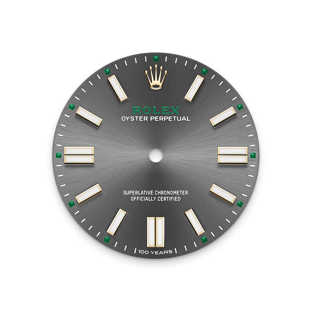 Rolex Oyster Perpetual 41 in Oystersteel and Oystersteel and yellow gold with a Slate dial, domed bezel, and Oyster bracelet, m134303-0001 - Crisson Rolex Oyster Perpetual 41 in Oystersteel and Oystersteel and yellow gold with a Slate dial, domed bezel, and Oyster bracelet, m134303-0001 - Crisson