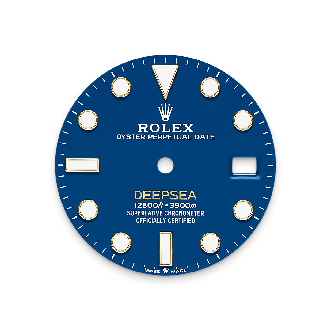 Rolex Deepsea in yellow gold with a blue dial, Cerachrom insert in blue ceramic bezel, and Oyster bracelet, m136668lb-0001 - Crisson