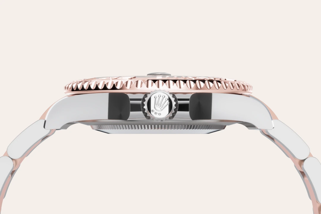 Rolex Yacht-Master 37 in Oystersteel and Everose gold with a Chocolate dial, gold bezel, and Oyster bracelet, m268621-0003 - Crisson