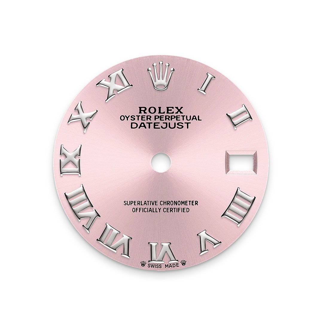 Rolex Lady-Datejust 28 in Oystersteel with a Pink dial, Domed bezel, and Jubilee bracelet, m279160-0013 - Crisson